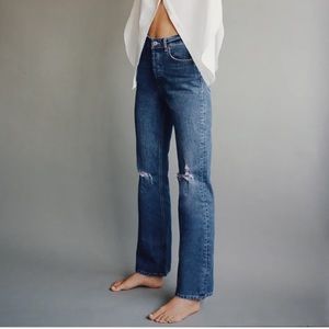 Zara bootcut ripped jeans